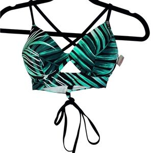 Victoria’s Secret PINK Palm Leaf Bikini Top – Size S, NWT 🌴✨